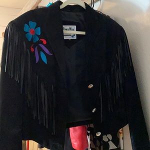 Vintage suede western jacket with fringe